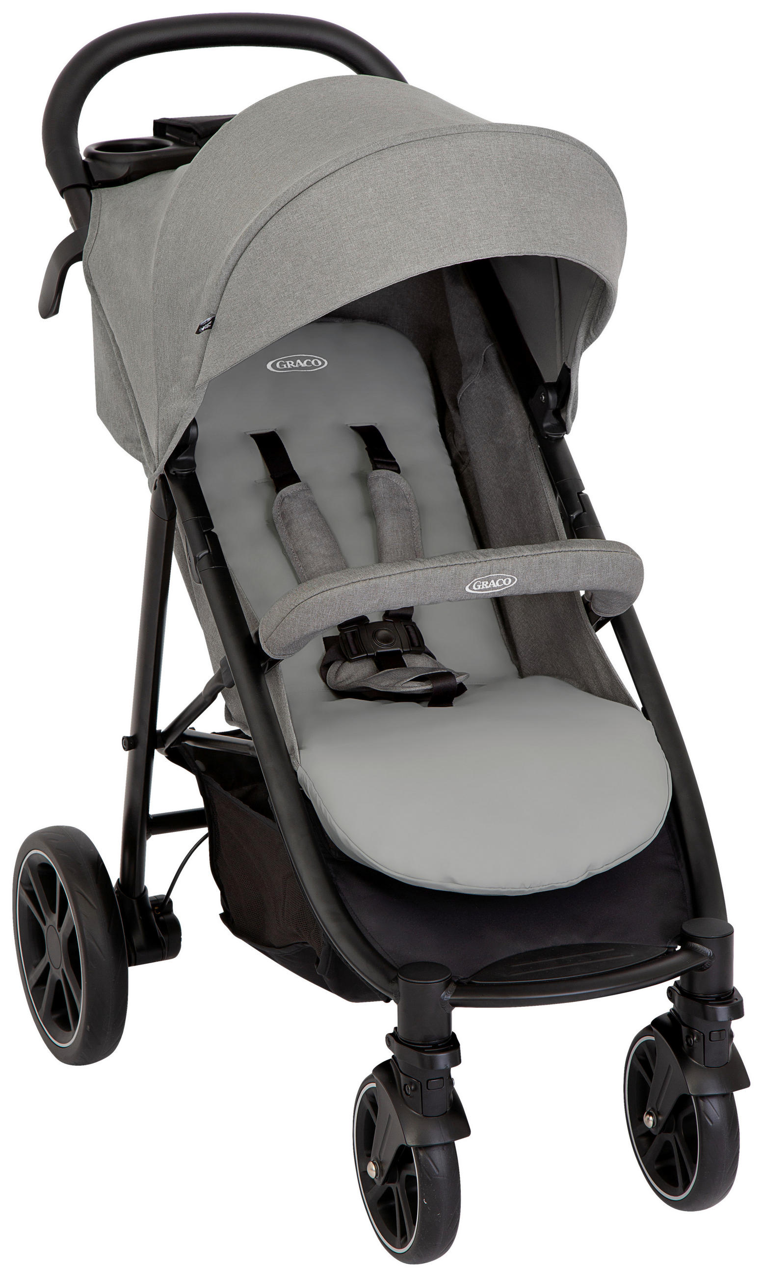 BUGGY EEZEFOLD  - Schwarz/Grau, Basics, Textil/Metall (59,4/103/93cm) - Graco