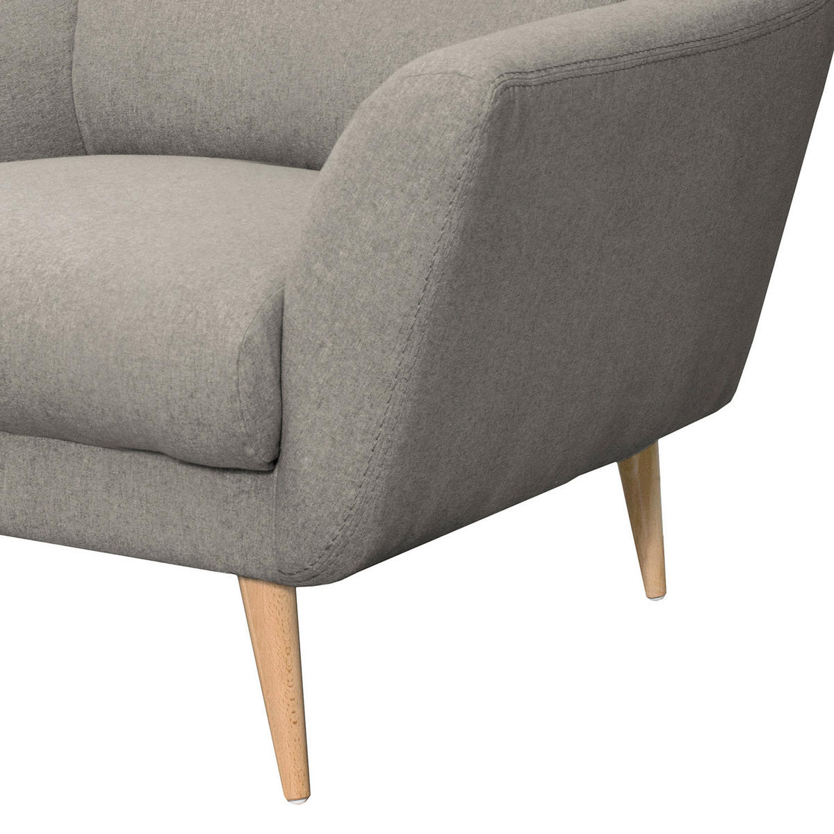 SESSEL in Webstoff Grau  - Buchefarben/Grau, Design, Holz/Textil (92/87/88cm) - Livetastic