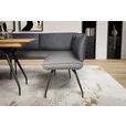 ECKBANK 225/165 cm in Anthrazit - Anthrazit/Schwarz, Design, Textil/Metall (225/165cm) - Moderano