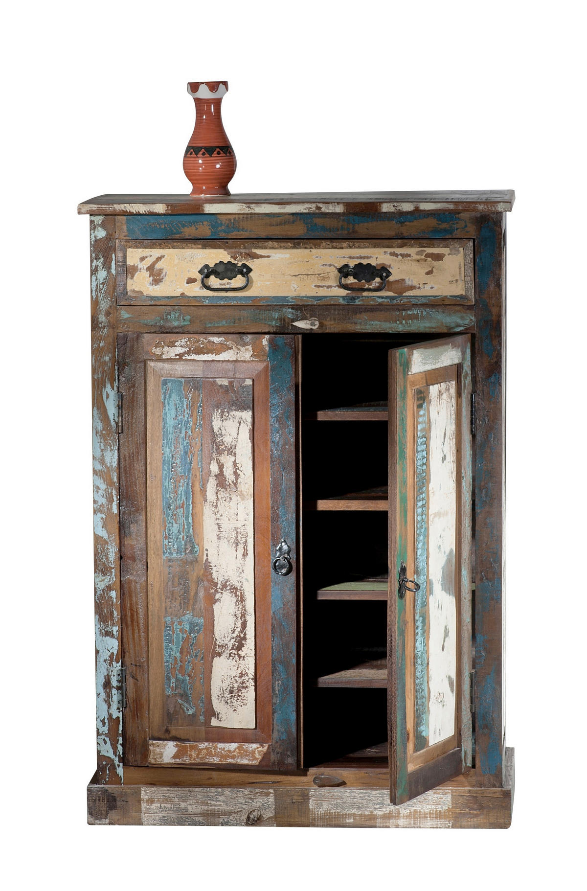 HIGHBOARD , 82/120/40 cm, 1 Schublade(n)  - Multicolor/Schwarz, Design, Holz/Metall (82/120/40cm) - MID.YOU