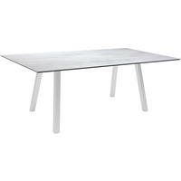 GARTENTISCH Kunststoff Hellgrau, Silberfarben rechteckig  - Silberfarben/Hellgrau, MODERN, Kunststoff/Metall (180/100/75cm) - Stern