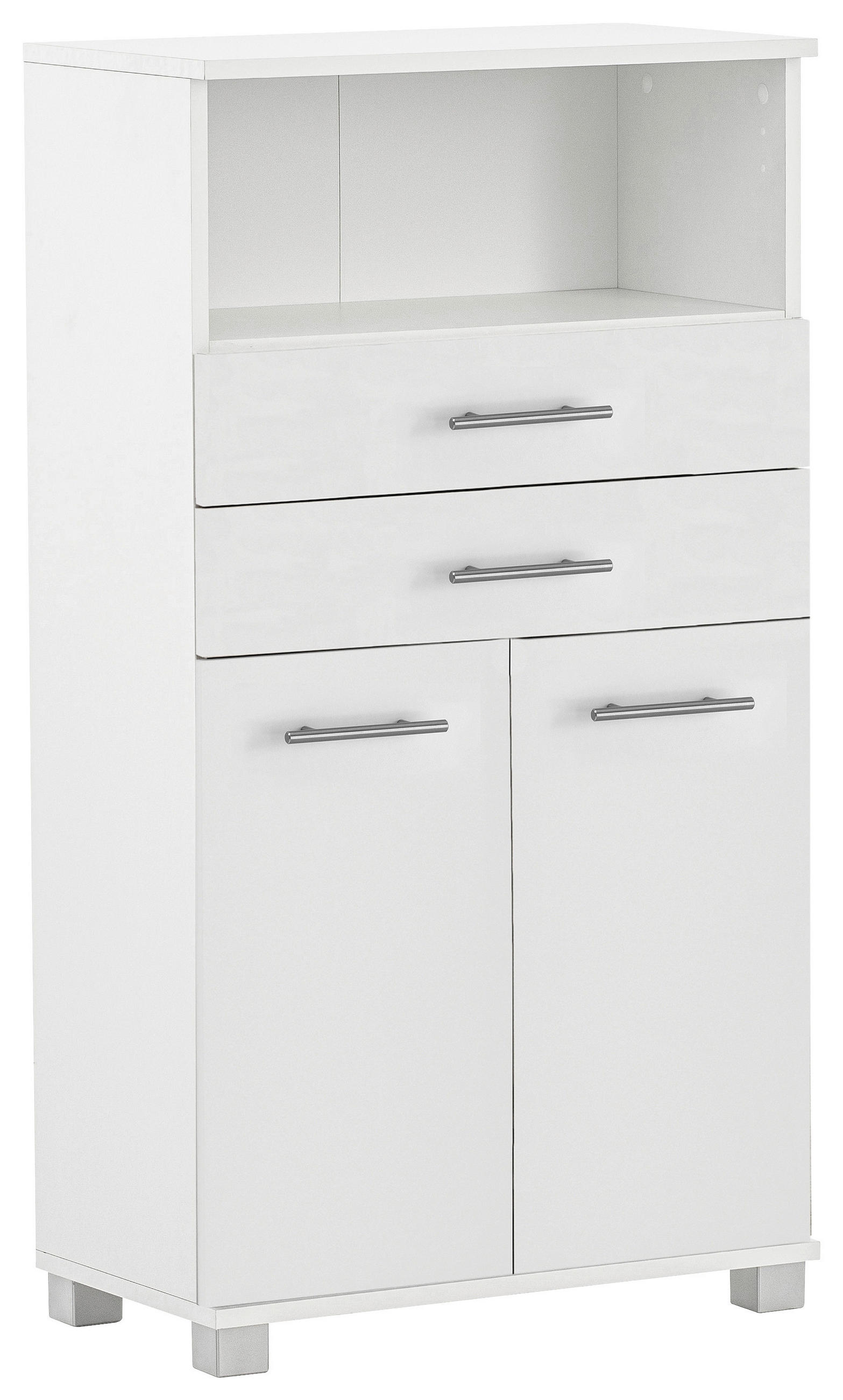 MIDISCHRANK 59,8/110,5/32,6 cm  - Edelstahlfarben/Silberfarben, MODERN, Holzwerkstoff/Kunststoff (59,8/110,5/32,6cm) - Stylife
