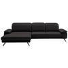 ECKSOFA in Echtleder Dunkelbraun  - Dunkelbraun/Schwarz, Design, Leder/Metall (193/332cm) - Dieter Knoll