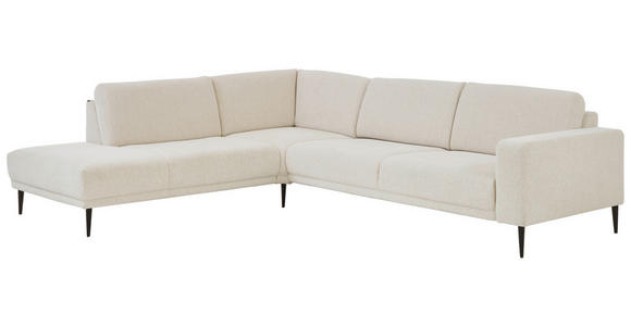 ECKSOFA Dieter Knoll Beige Chenille  - Beige/Schwarz, Design, Textil/Metall (254/303cm) - Dieter Knoll
