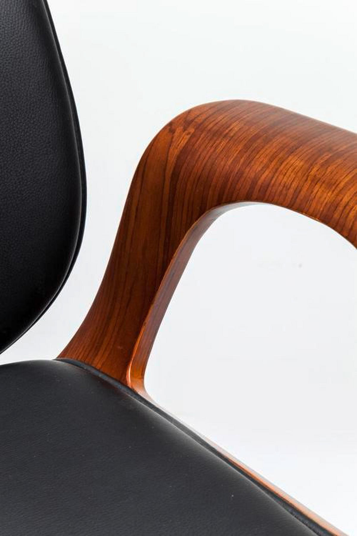 OTOČNÁ ŽIDLE, vzhled kůže, černá, barvy ořechu - černá/barvy chromu, Trend, dřevo/textil (66,5/101/56cm) - Kare-Design