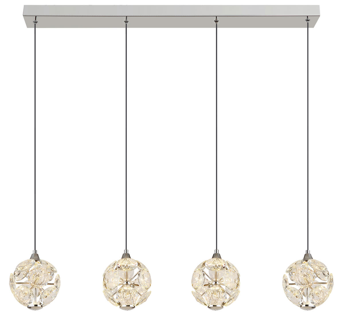 VISEČA LED-SVETILKA  VIRINA //3000 K/230 V/ - barve kroma/črna, Konvencionalno, kovina/umetna masa (93/15/150cm) - Globo
