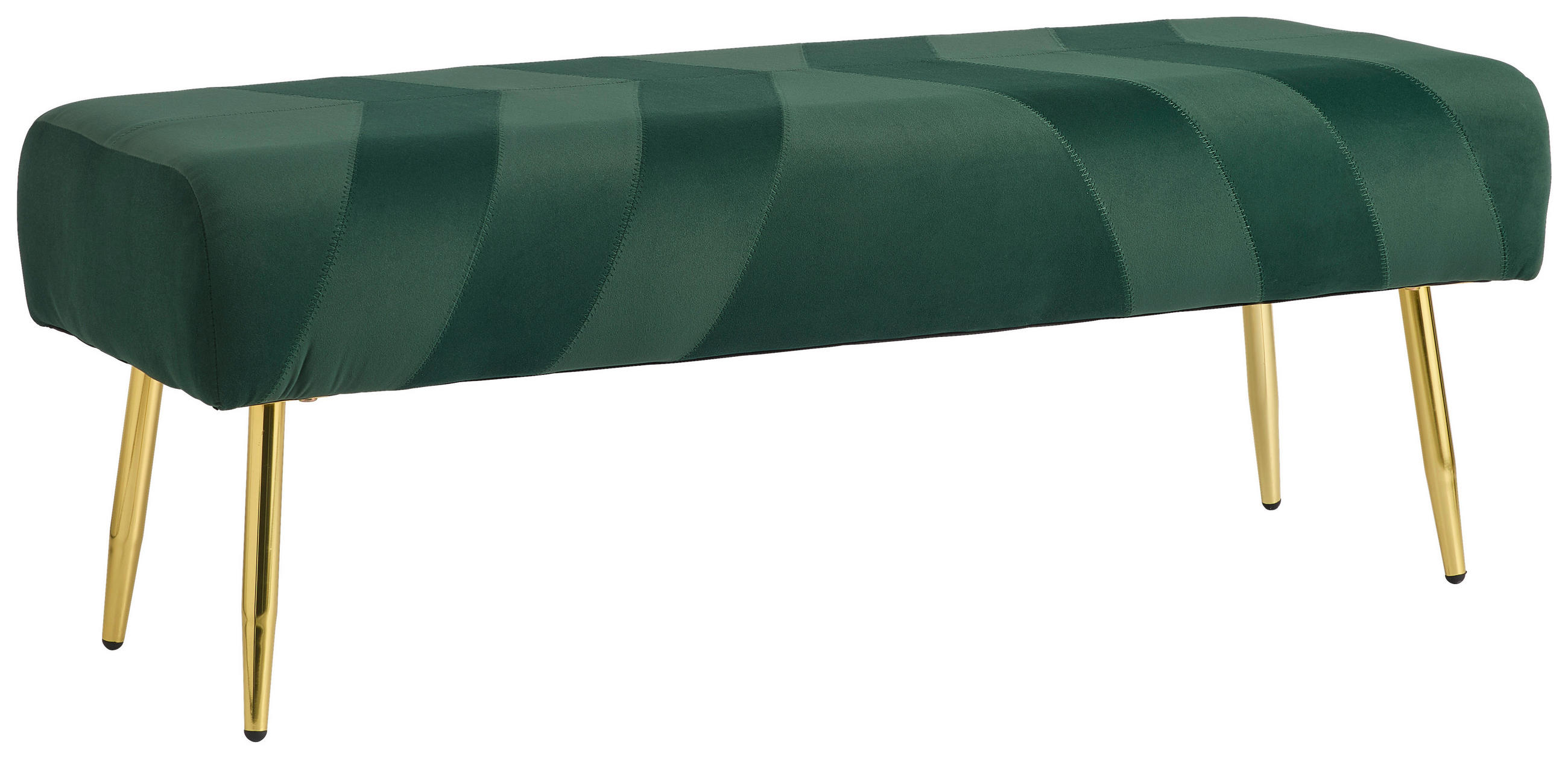 HOCKERBANK in Metall, Textil, Holzwerkstoff Grün  - Goldfarben/Grün, Design, Holzwerkstoff/Textil (110/41/43cm) - MID.YOU