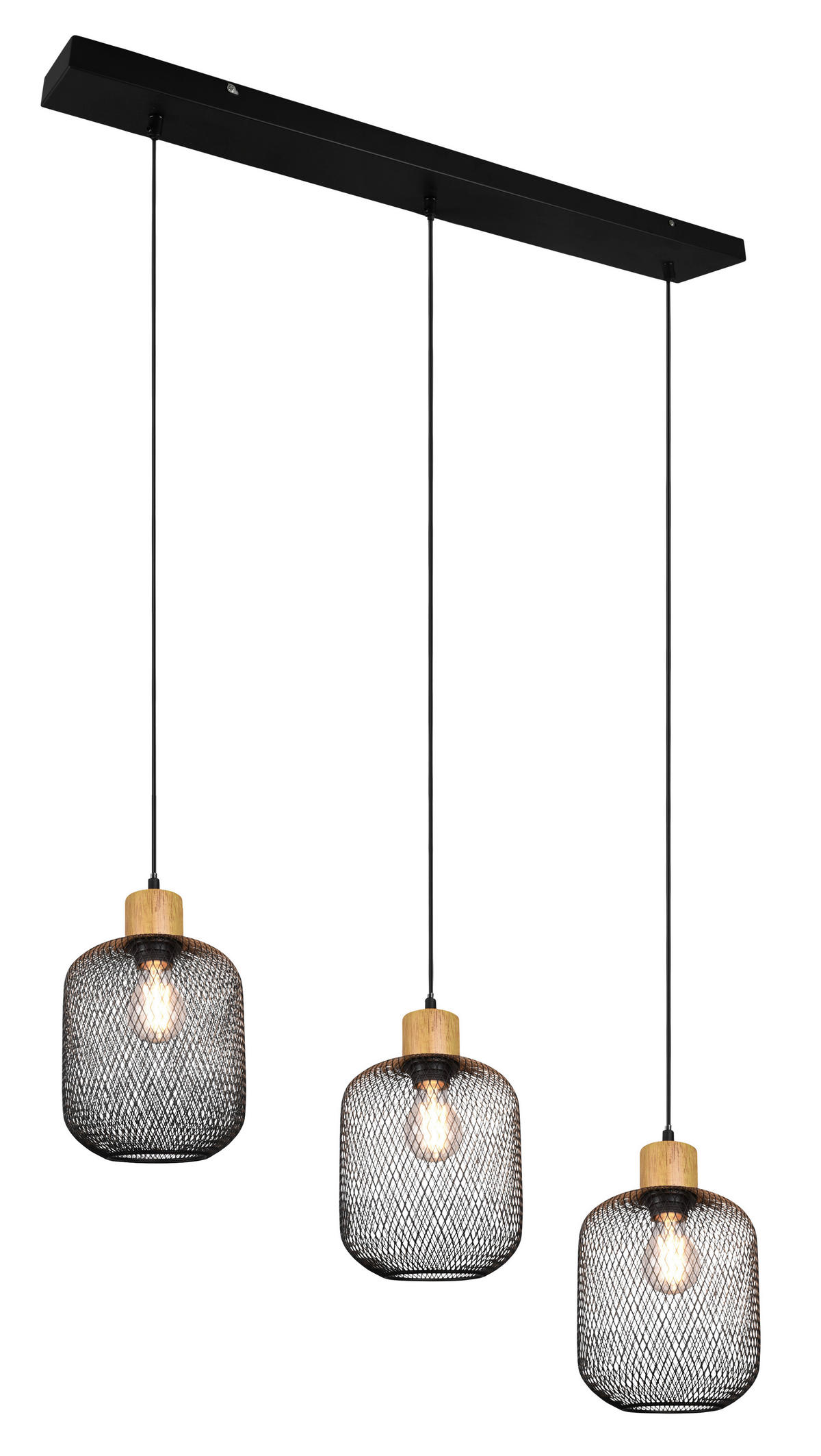 HÄNGELEUCHTE 80/150/18 cm   - Schwarz, Design, Metall (80/150/18cm) - P & B