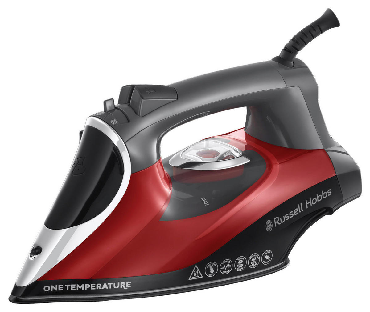 DAMPFBÜGELEISEN - Rot/Schwarz, Basics, Kunststoff/Metall (11,8/16,7/32,2cm) - Russell Hobbs