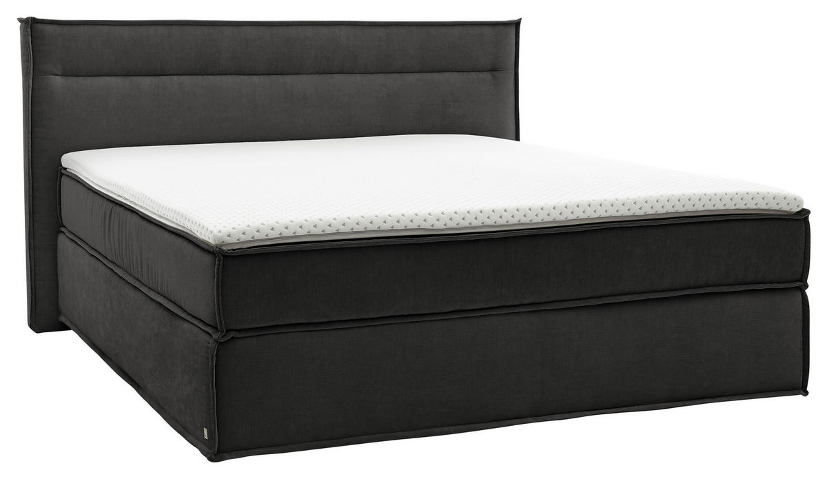 BOXSPRINGBETT 180/200 cm  in Schwarz  - Schwarz, Design, Textil (180/200cm) - Musterring