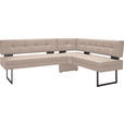 ECKBANK  in Creme  - Creme/Schwarz, Design, Textil/Metall (200/158cm) - Dieter Knoll