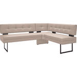 ECKBANK  in Creme  - Creme/Schwarz, Design, Textil/Metall (200/158cm) - Dieter Knoll