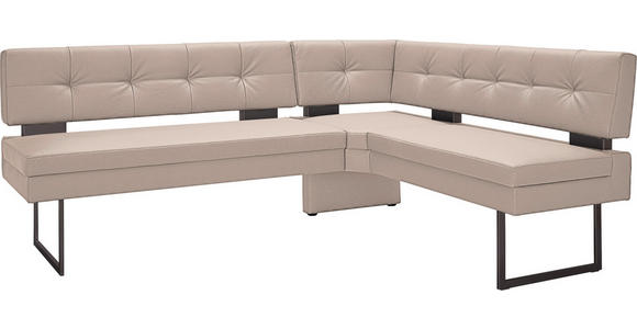 ECKBANK  in Creme  - Creme/Schwarz, Design, Textil/Metall (200/158cm) - Dieter Knoll
