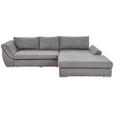 ECKSOFA Grau Flachgewebe  - Silberfarben/Grau, Design, Textil/Metall (306/174cm) - Carryhome