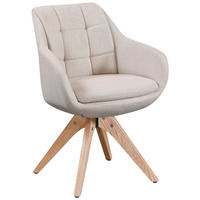 ARMLEHNSTUHL  Sitzfläche 360° drehbar Webstoff  Eichefarben, Beige  - Eichefarben/Beige, Design, Holz/Textil (62/83/61cm) - Novel