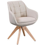 ARMLEHNSTUHL  Sitzfläche 360° drehbar Webstoff  Eichefarben, Beige  - Eichefarben/Beige, Design, Holz/Textil (62/83/61cm) - Novel