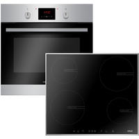 BACKOFENSET 50137  - Edelstahlfarben/Schwarz, Basics, Glas/Metall - Mican