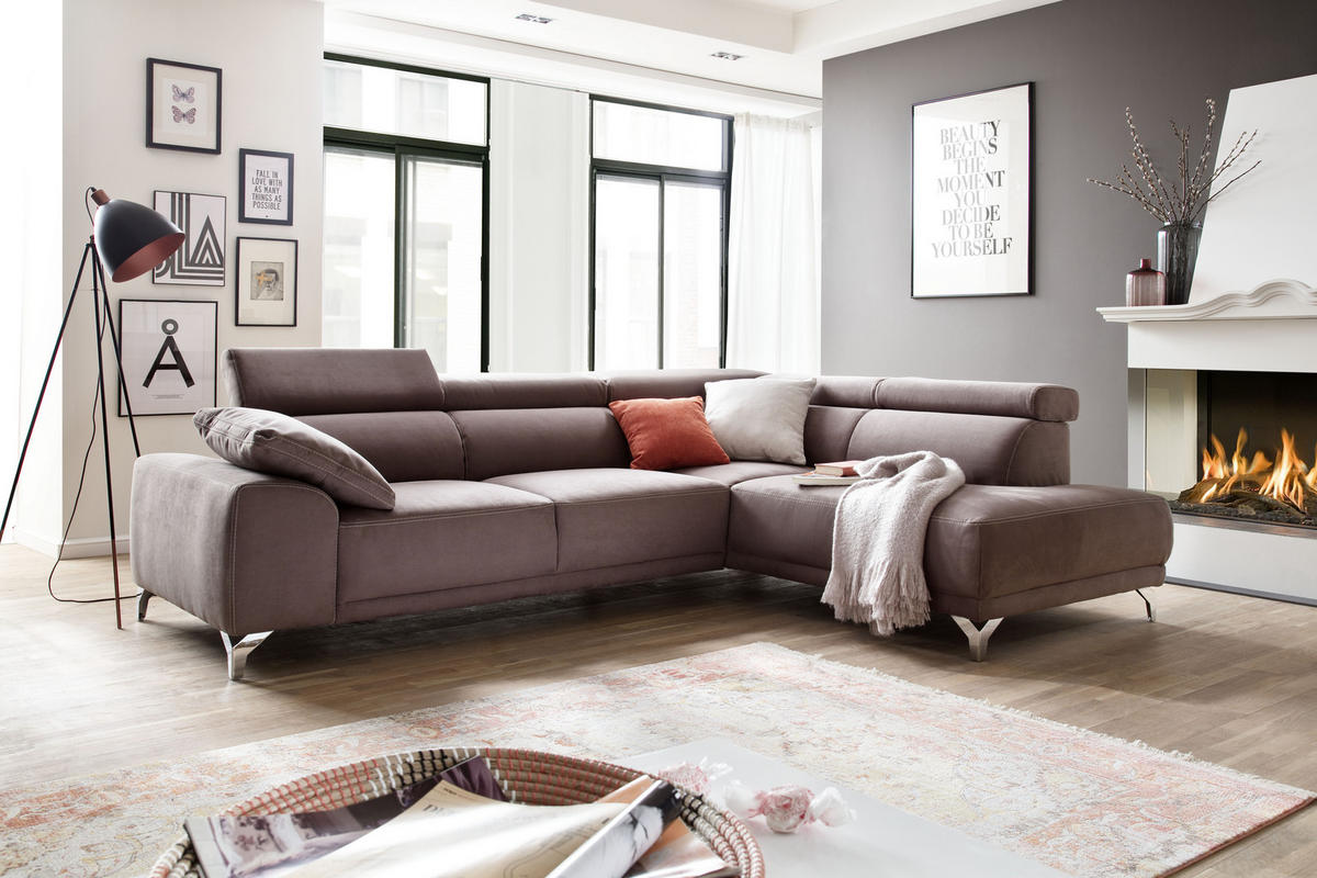 SEDEŽNA GARNITURA, mikrovlakna antracit  - antracit, Moderno, tekstil (274/209cm) - Pure Home Lifestyle