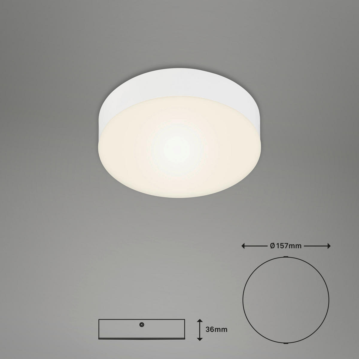 STROPNÍ LED SVÍTIDLO, 15,7/3,6 cm  - bílá, Design, plast (15,7/3,6cm)
