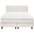 BOXSPRINGBETT 180/200 cm,  in Beige, Matratze, Topper, H3 = fest  - Beige/Schwarz, Design, Textil/Metall (180/200cm) - Esposa