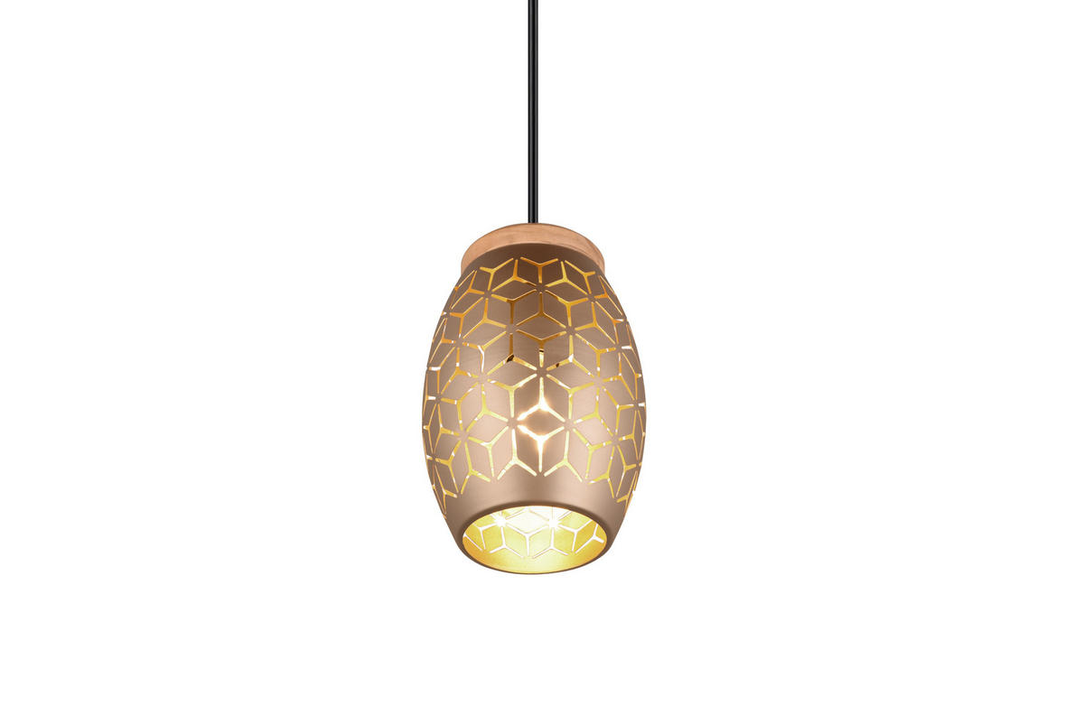 PENDELLEUCHTE 15/150 cm    - Bronzefarben, Konventionell, Holz/Metall (15/150cm)