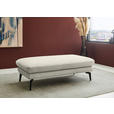 ECKSOFA  in Chenille, Flachgewebe Naturfarben Rücken echt  284/180 cm  - Schwarz/Naturfarben, Design, Textil/Metall (284/180cm) - Dieter Knoll
