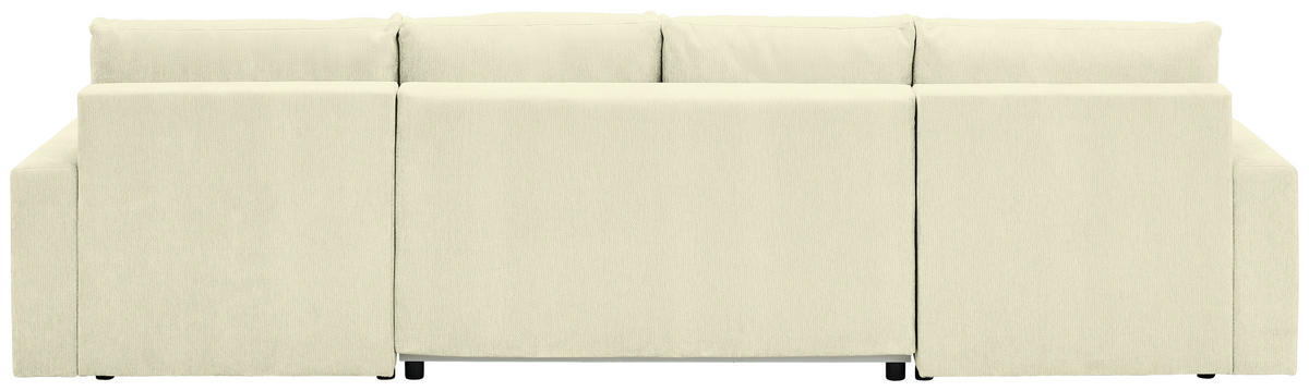 WOHNLANDSCHAFT Creme Chenille  - Creme/Schwarz, KONVENTIONELL, Kunststoff/Textil (140/328/140cm) - Ti'me