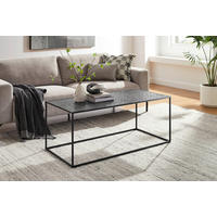 COUCHTISCH Rauchglas 110/55/45 cm rechteckig Schwarz  - Schwarz, Design, Glas/Metall (110/55/45cm) - Livetastic