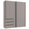 SCHWEBETÜRENSCHRANK  in Sahara  - Schwarz/Sahara, KONVENTIONELL, Holzwerkstoff/Metall (200/236/65cm) - Hom`in