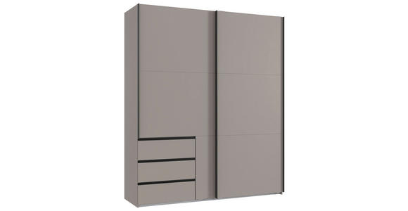 SCHWEBETÜRENSCHRANK  in Sahara  - Schwarz/Sahara, KONVENTIONELL, Holzwerkstoff/Metall (200/236/65cm) - Hom`in