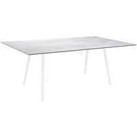 GARTENTISCH Kunststoff Hellgrau rechteckig  - Hellgrau/Weiß, MODERN, Kunststoff/Metall (180/100/75cm) - Stern
