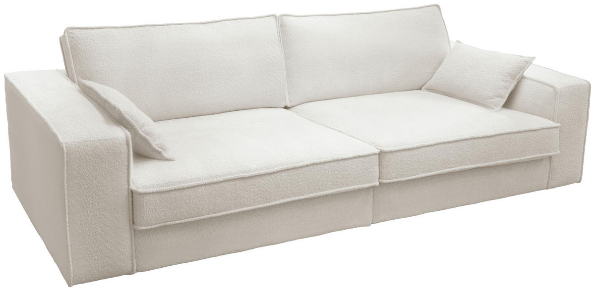 POHOVKA BIG SOFA, plast, textil, kompozitní dřevo, krémová - černá/krémová, Konvenční, kompozitní dřevo/textil (273/74/110cm) - Livetastic