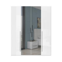 ORMAR SA KLASIČNIM VRATIMA bela, bela visoki sjaj  182/224/56 cm  - bela visoki sjaj/bela, Dizajnerski, metal/pločasti materijal (182/224/56cm)