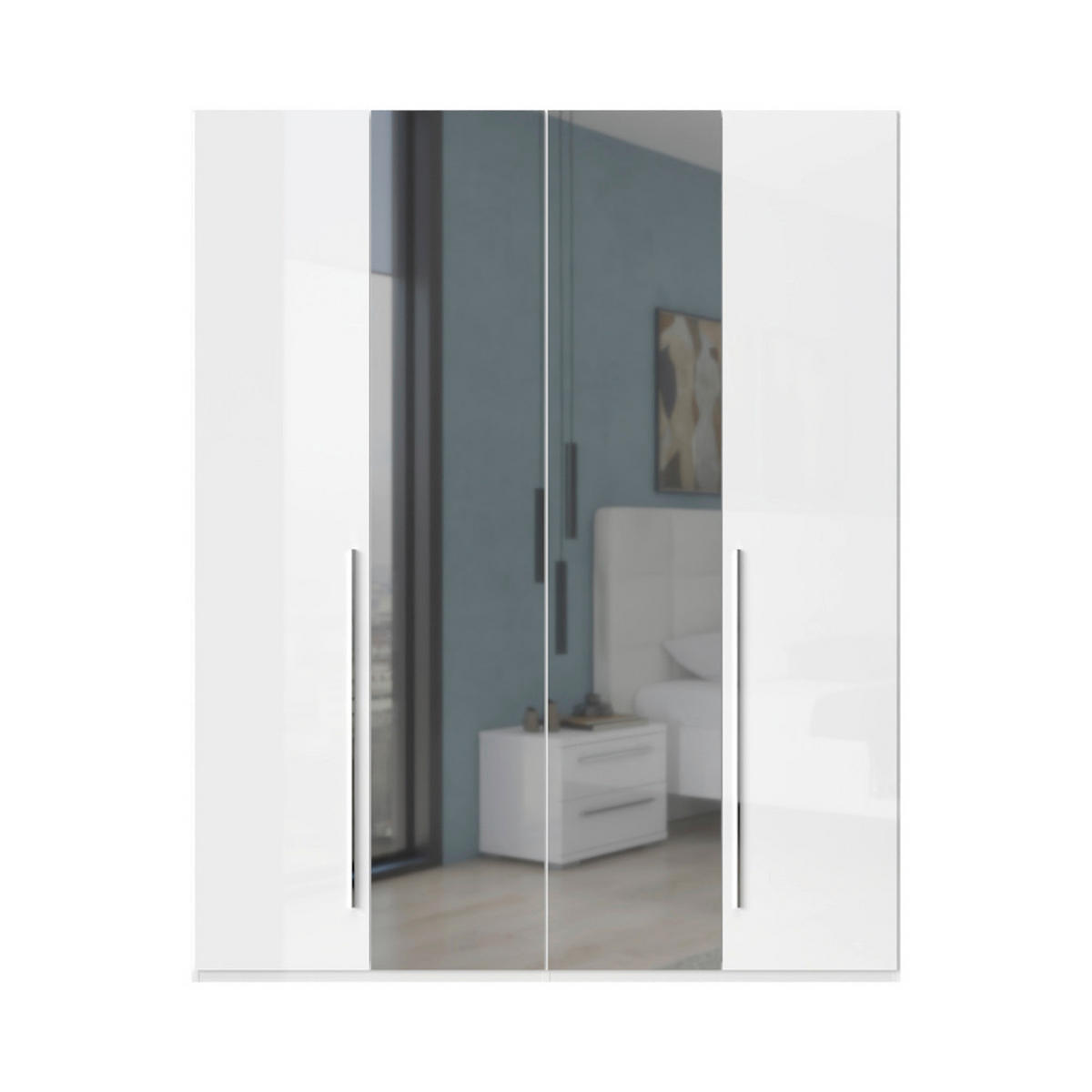 ORMAR SA KLASIČNIM VRATIMA bela, bela visoki sjaj  182/224/56 cm  - bela visoki sjaj/bela, Dizajnerski, metal/pločasti materijal (182/224/56cm)