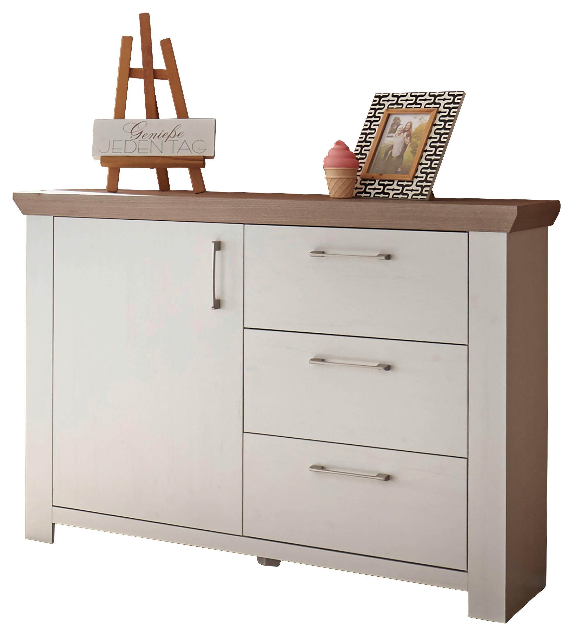WICKELKOMMODE New York 117/92-99/44-71 cm  - Eichefarben/Silberfarben, Basics, Holzwerkstoff/Metall (117/92-99/44-71cm)