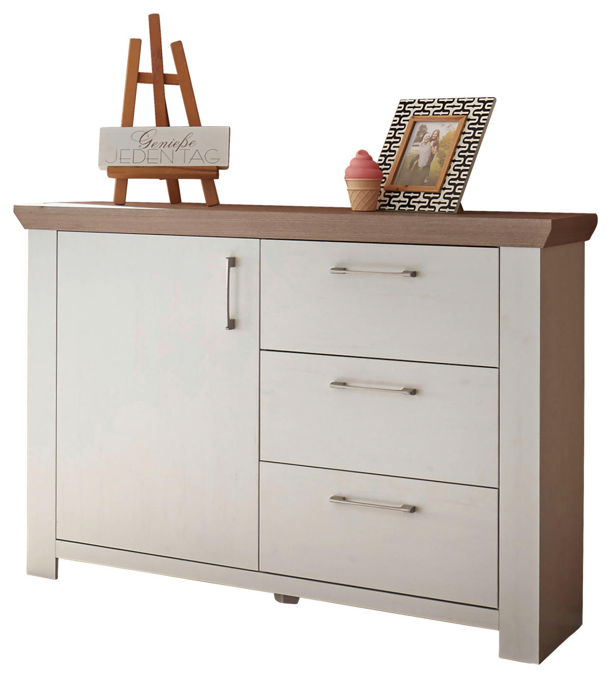 WICKELKOMMODE New York 117/92-99/44-71 cm  - Eichefarben/Silberfarben, Basics, Holzwerkstoff/Metall (117/92-99/44-71cm)