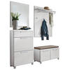 GARDEROBE 5-teilig  in 155/195/40 cm  - Weiss, Design, Glas/Holzwerkstoff (155/195/40cm)