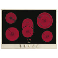 GLASKERAMIKKOCHFELD P875PO  - Creme/Schwarz, Basics, Glas/Metall (71,8/47/51cm) - SMEG