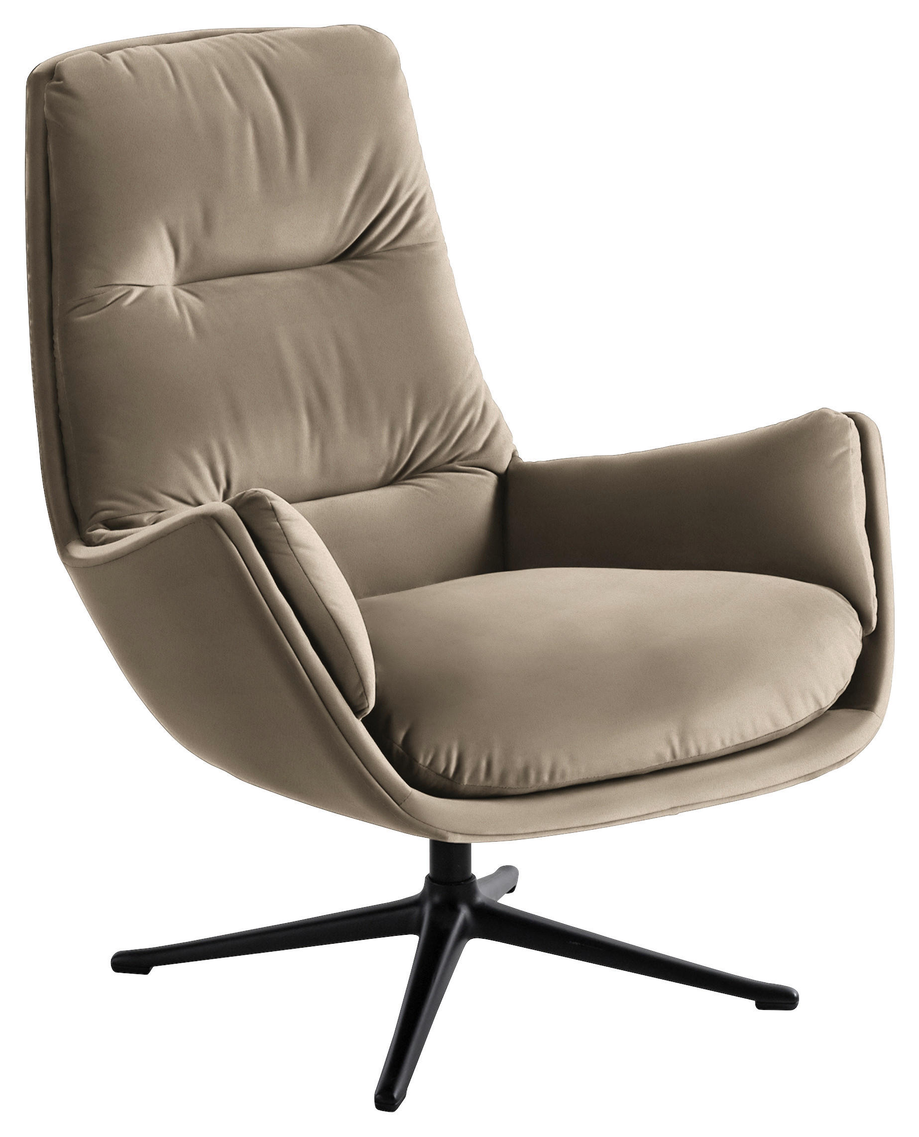 SESSEL in Samt Beige  - Beige/Schwarz, Design, Textil/Metall (83/94/97cm) - home24