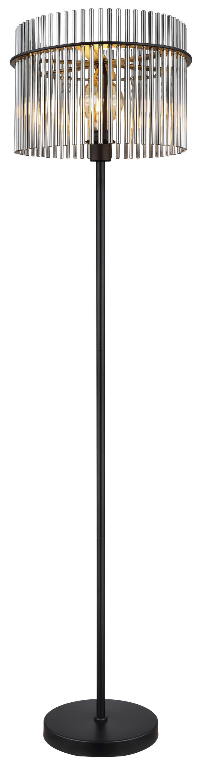 STEHLEUCHTE 38/152 cm    - Schwarz, Design, Glas/Metall (38/152cm) - Globo