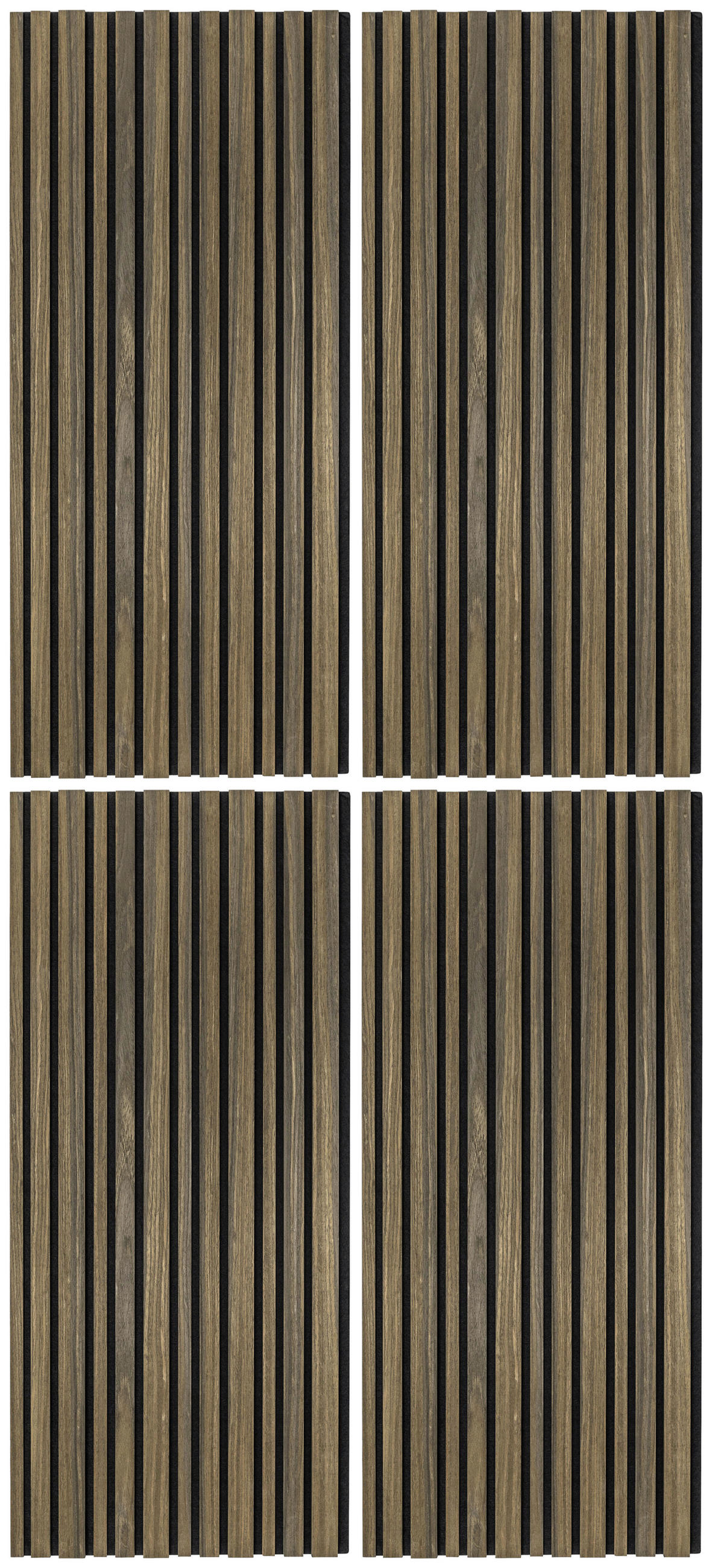 AKUSTIKPANEEL TEAKHOLZ DUNKEL 4-er Set  - Dunkelbraun, MODERN, Holz (52/120cm)