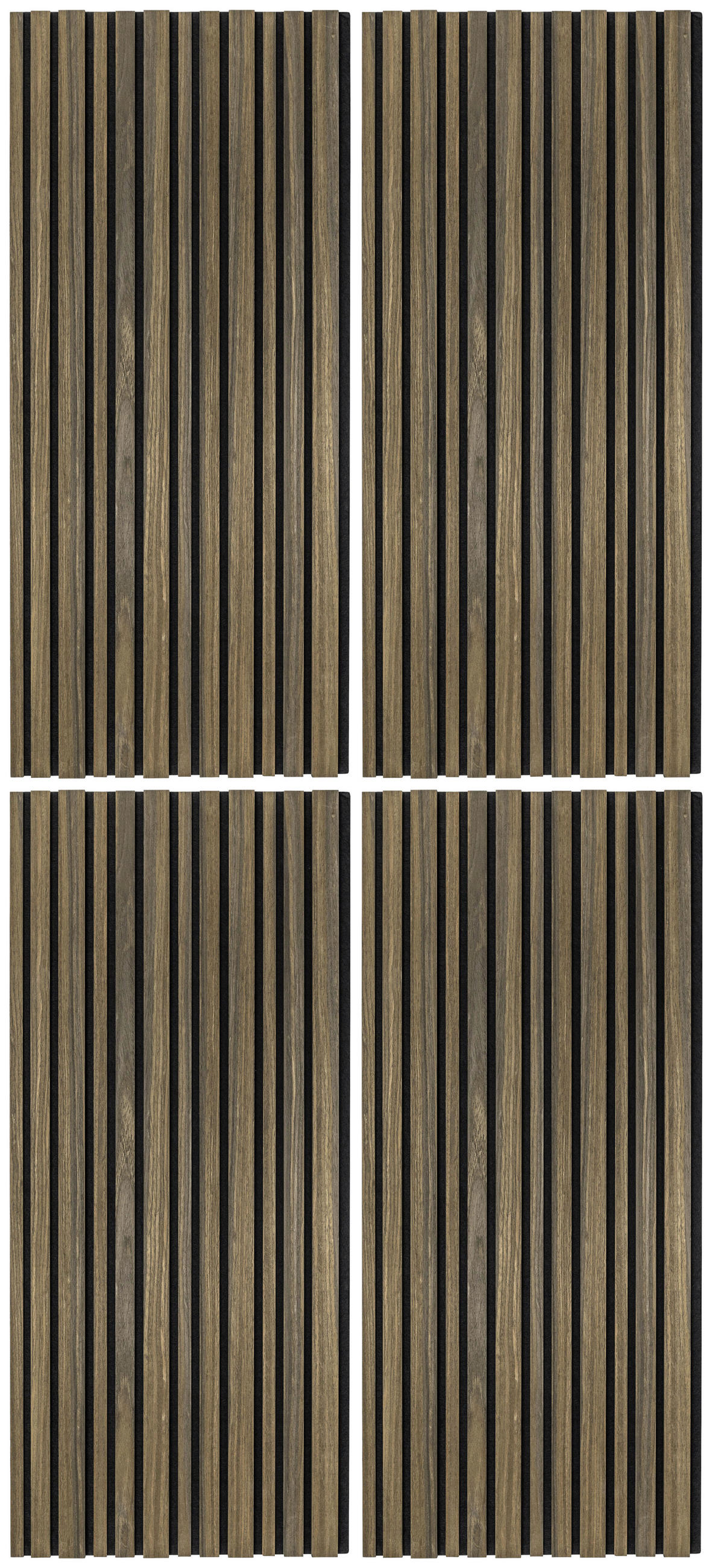 XXXLutz Akustikpaneel Teakholz Dunkel 4-er Set Dunkelbraun 52x120 cm