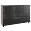 KOMMODE 130/83/41 cm  in Grau, Schwarz  - Schwarz/Grau, Konventionell, Glas/Holzwerkstoff (130/83/41cm) - Modante
