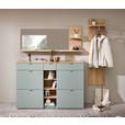 GARDEROBE 3-teilig  in 208/202/38 cm  - Salbeigrün/Eiche Artisan, Design, Glas/Holzwerkstoff (208/202/38cm) - Xora