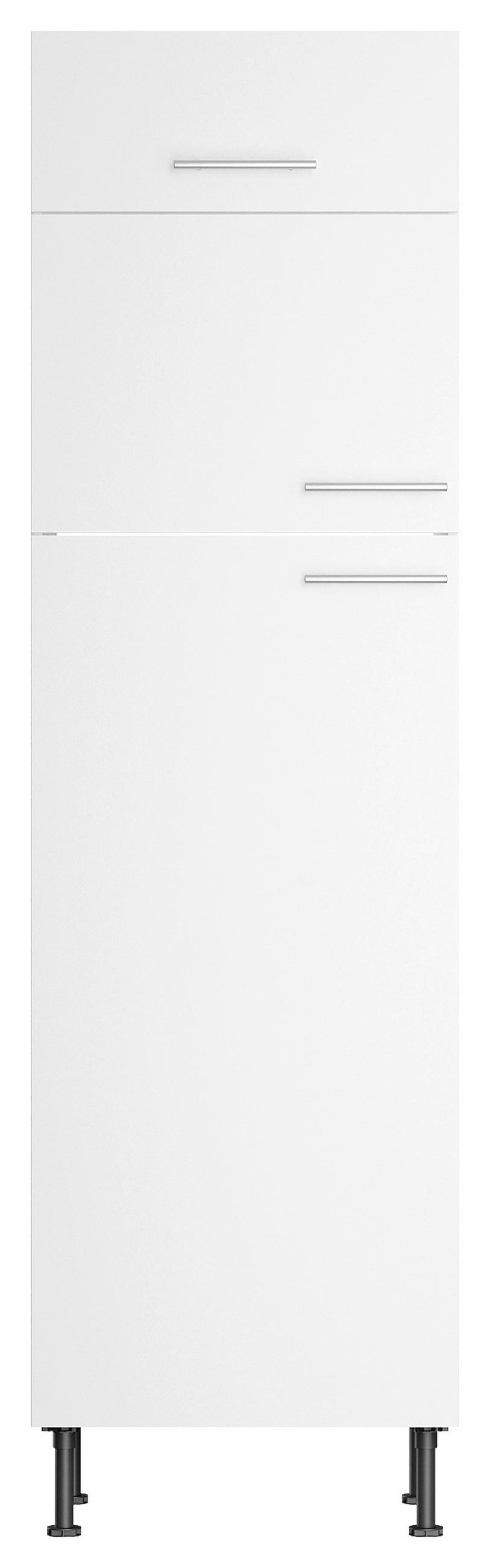 GERÄTEUMBAUSCHRANK 60/211,8/58,1 cm  in Weiß  - Edelstahlfarben/Weiß, Basics, Holzwerkstoff/Metall (60/211,8/58,1cm) - Optifit