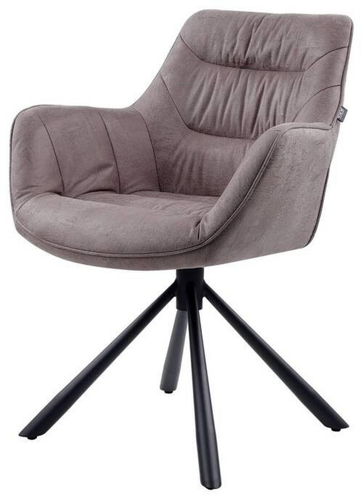ŽIDLE S PODRUČKAMI, železo, struktura, šedohnědá - černá/šedohnědá, Design, kov/textil (62/83,5/63cm) - Hom`in