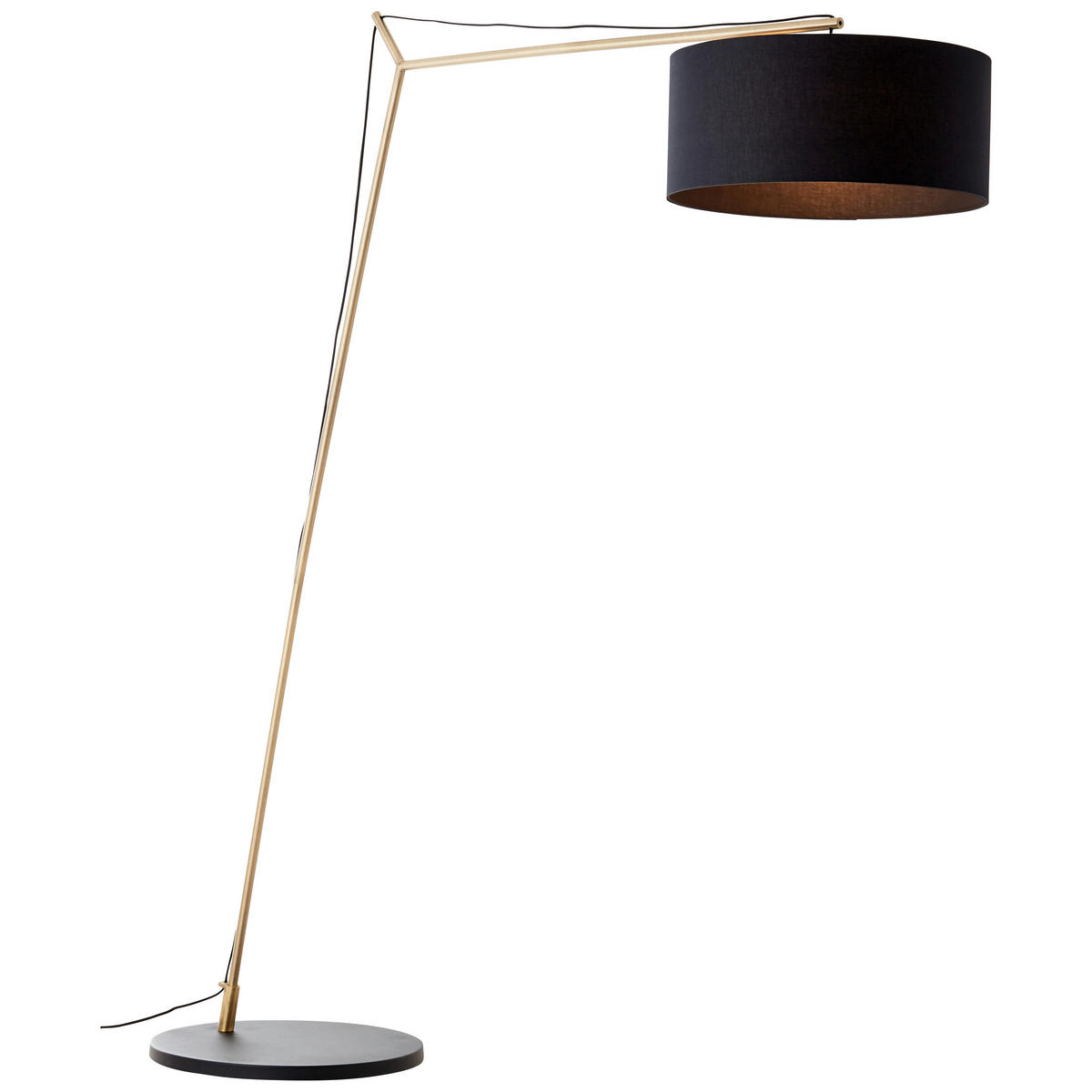 STOJEČA SVETILKA  Annice 160/193/50 cm            - črna/barve medenine, Trendi, kovina/tekstil (160/193/50cm)
