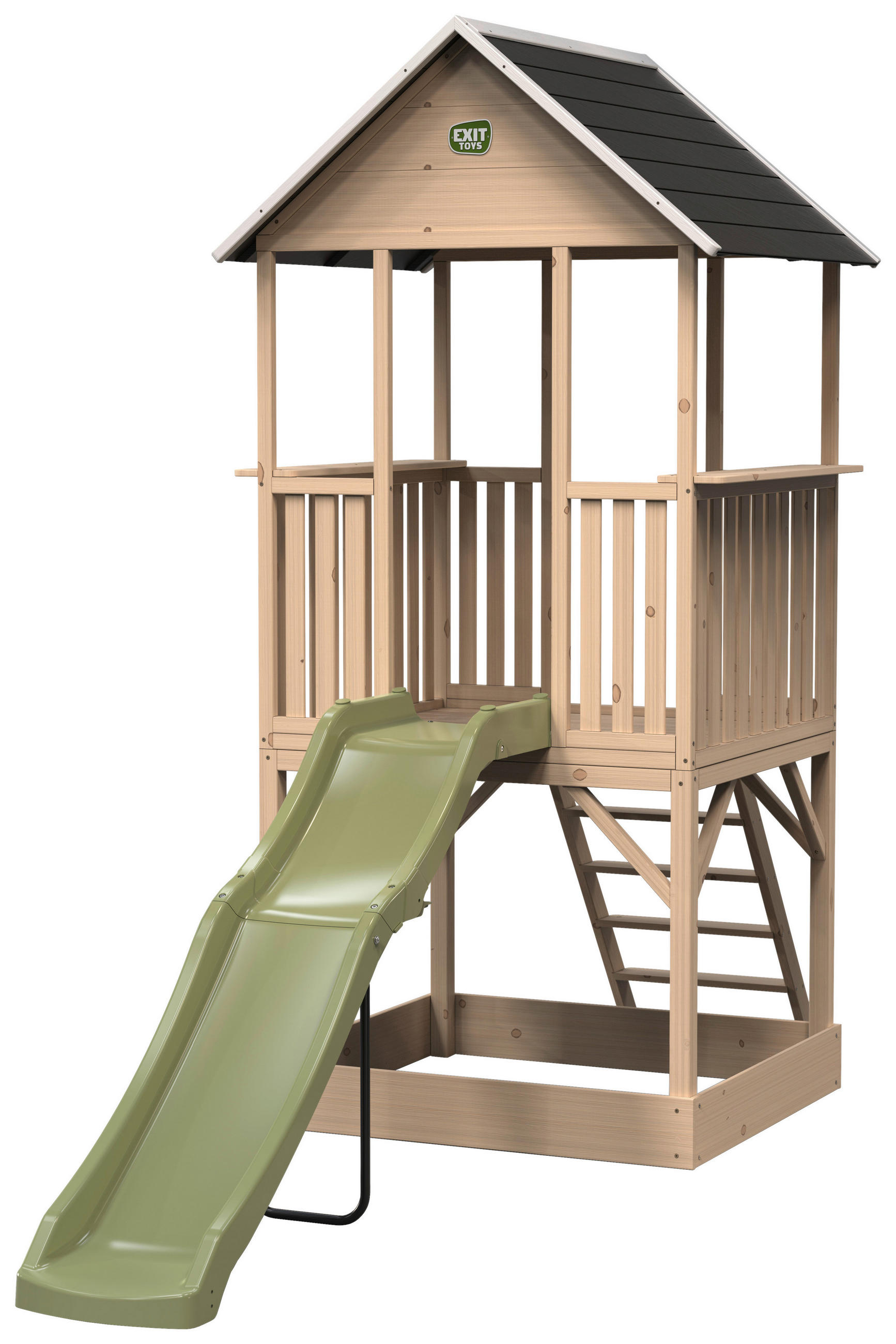 SPIELHAUS  - Naturfarben/Grün, KONVENTIONELL, Holz/Kunststoff (303/118/230,5cm) - EXIT Toys
