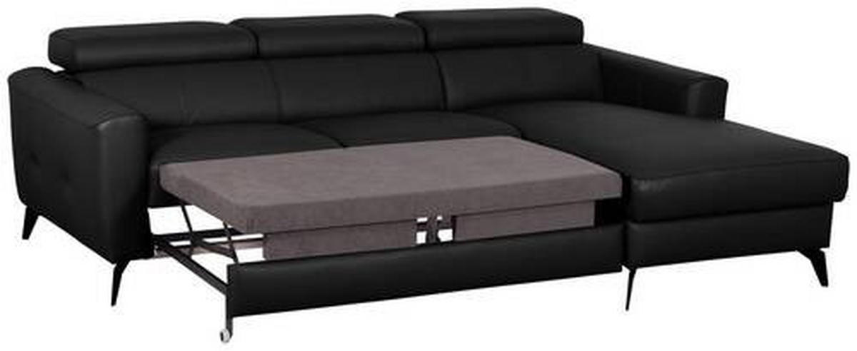 CANAPEA MODULARĂ textil, piele negru  - negru, metal/textil (235/73-97/179cm) - Celina