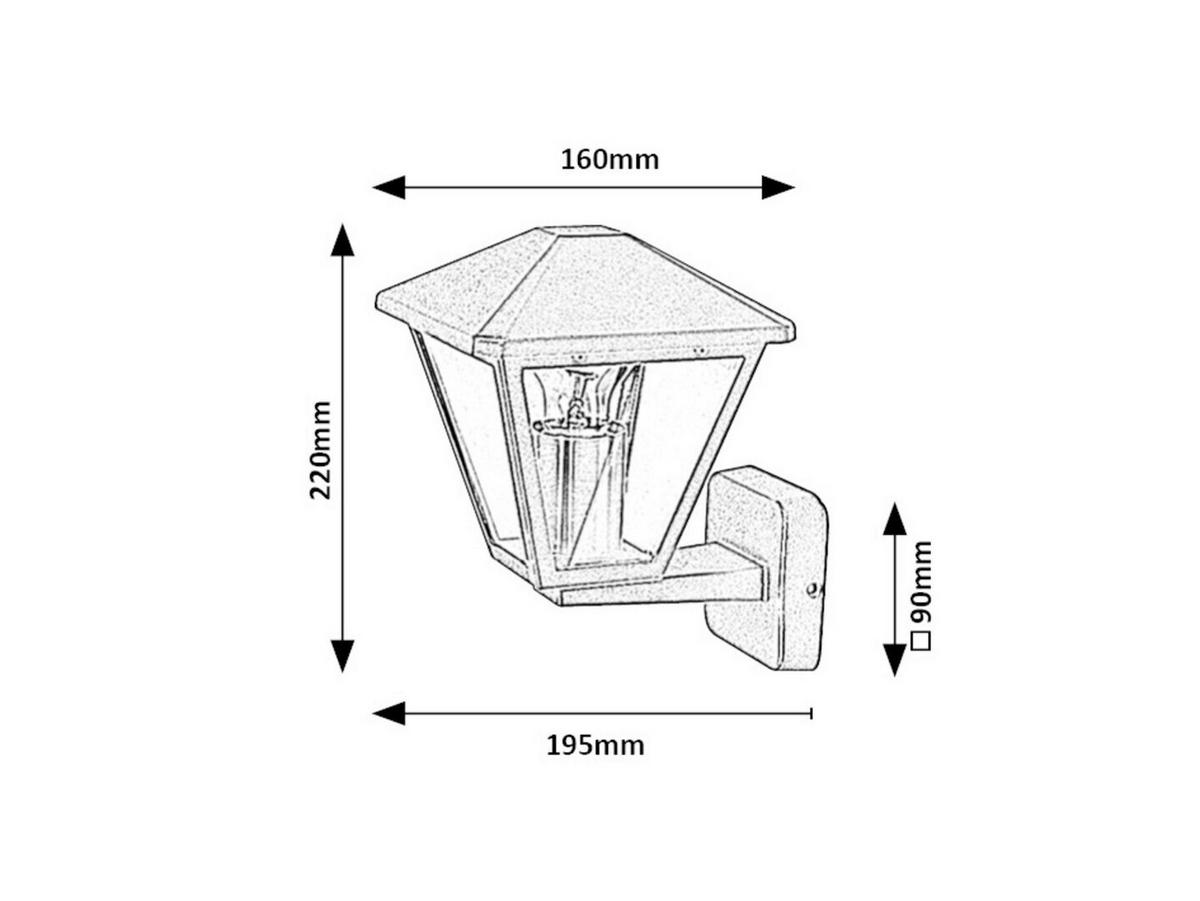 ZUNANJA STENSKA SVETILKA  Paravento  16/22 cm           - črna/prozorno, Konvencionalno, kovina/steklo (16/22cm)